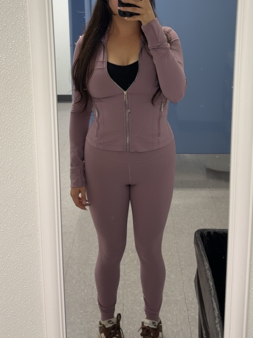 Lululemon Define Cropped Jacket and Align Leggings Set in Lavender Lux